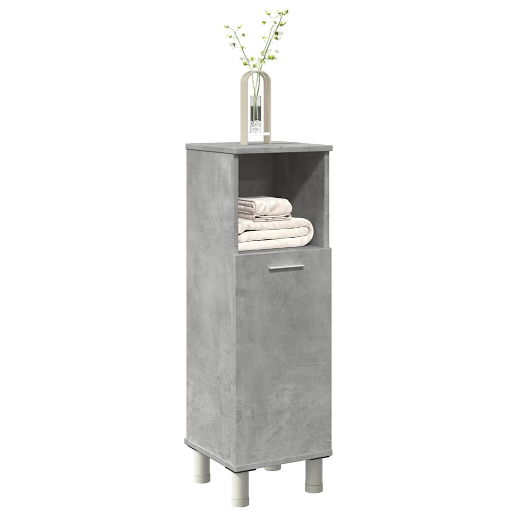 Compact Concrete Grey Bathroom Cabinet, Engineered Wood, 30x30x95 cm