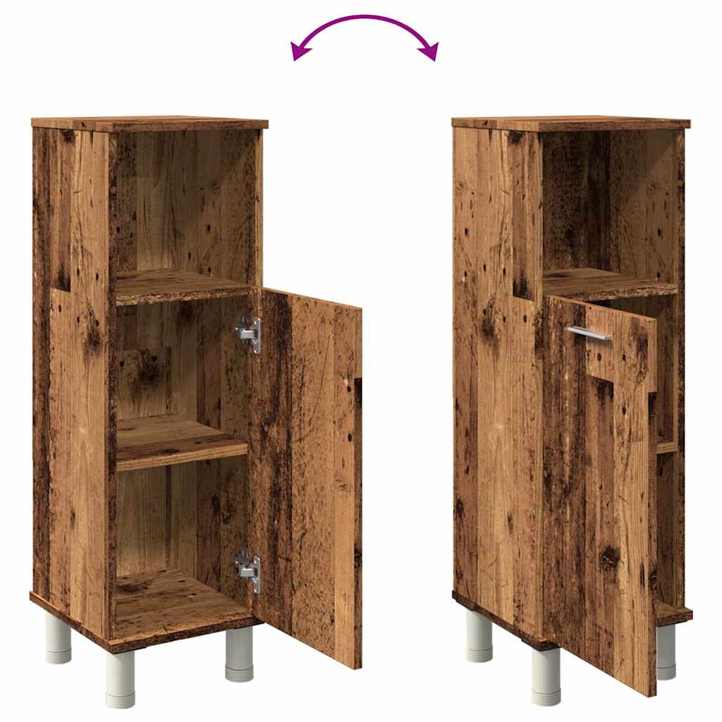 Rustic Engineered Wood Bathroom Cabinet 30x30x95 cm