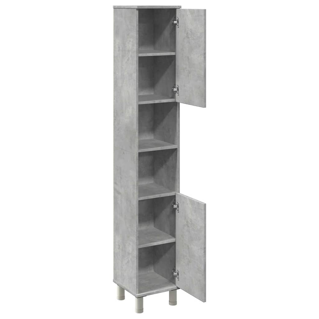 Concrete Grey Bathroom Cabinet, 30x30x179 cm, Engineered Wood