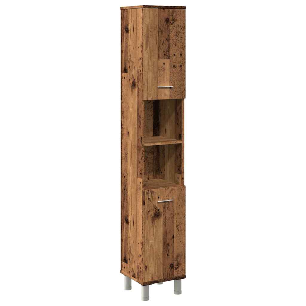 Rustic Bathroom Cabinet 179cm Tall, Engineered Old Wood Finish