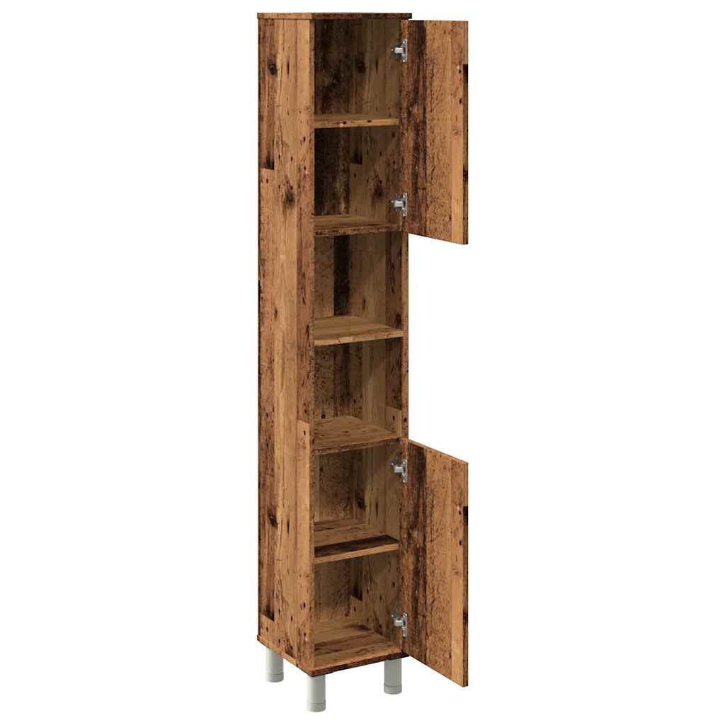 Rustic Bathroom Cabinet 179cm Tall, Engineered Old Wood Finish