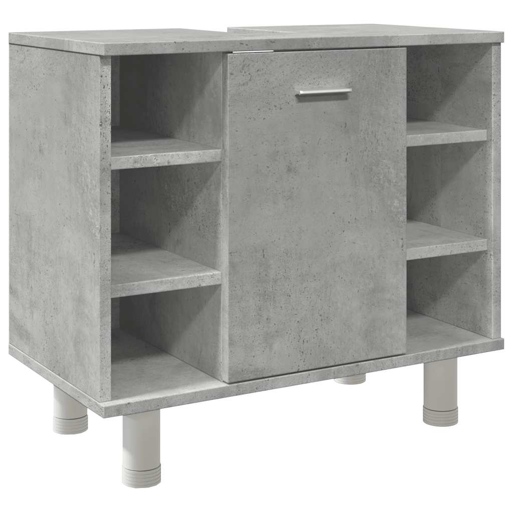 Concrete Grey Engineered Wood Bathroom Cabinet 60x32x53.5 cm