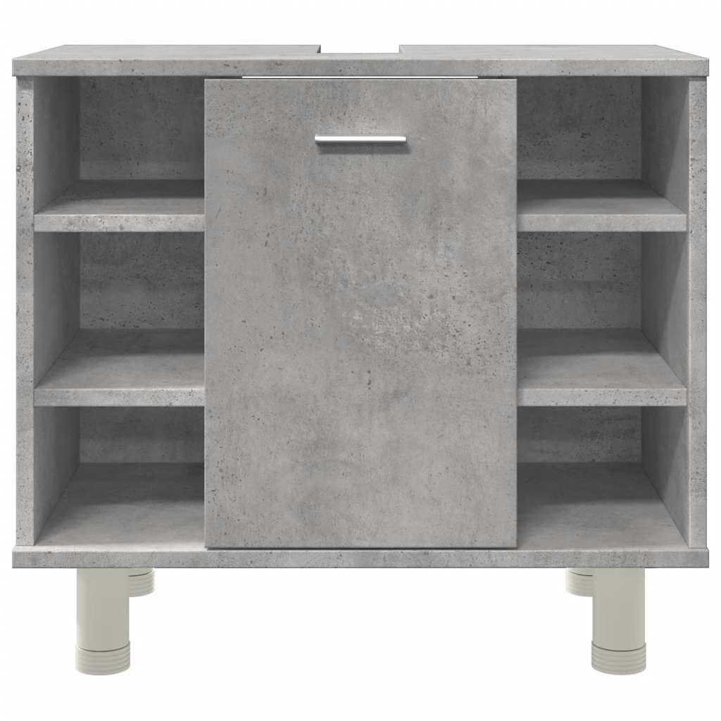 Concrete Grey Engineered Wood Bathroom Cabinet 60x32x53.5 cm