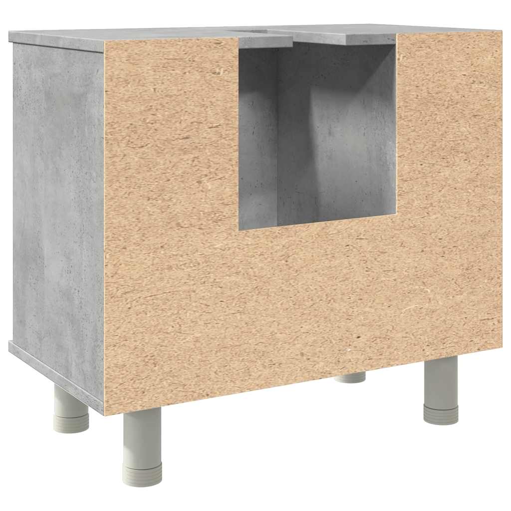 Concrete Grey Engineered Wood Bathroom Cabinet 60x32x53.5 cm