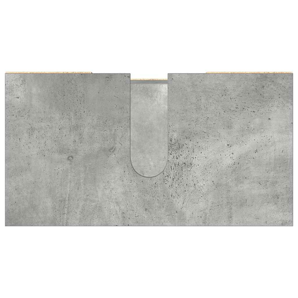 Concrete Grey Engineered Wood Bathroom Cabinet 60x32x53.5 cm