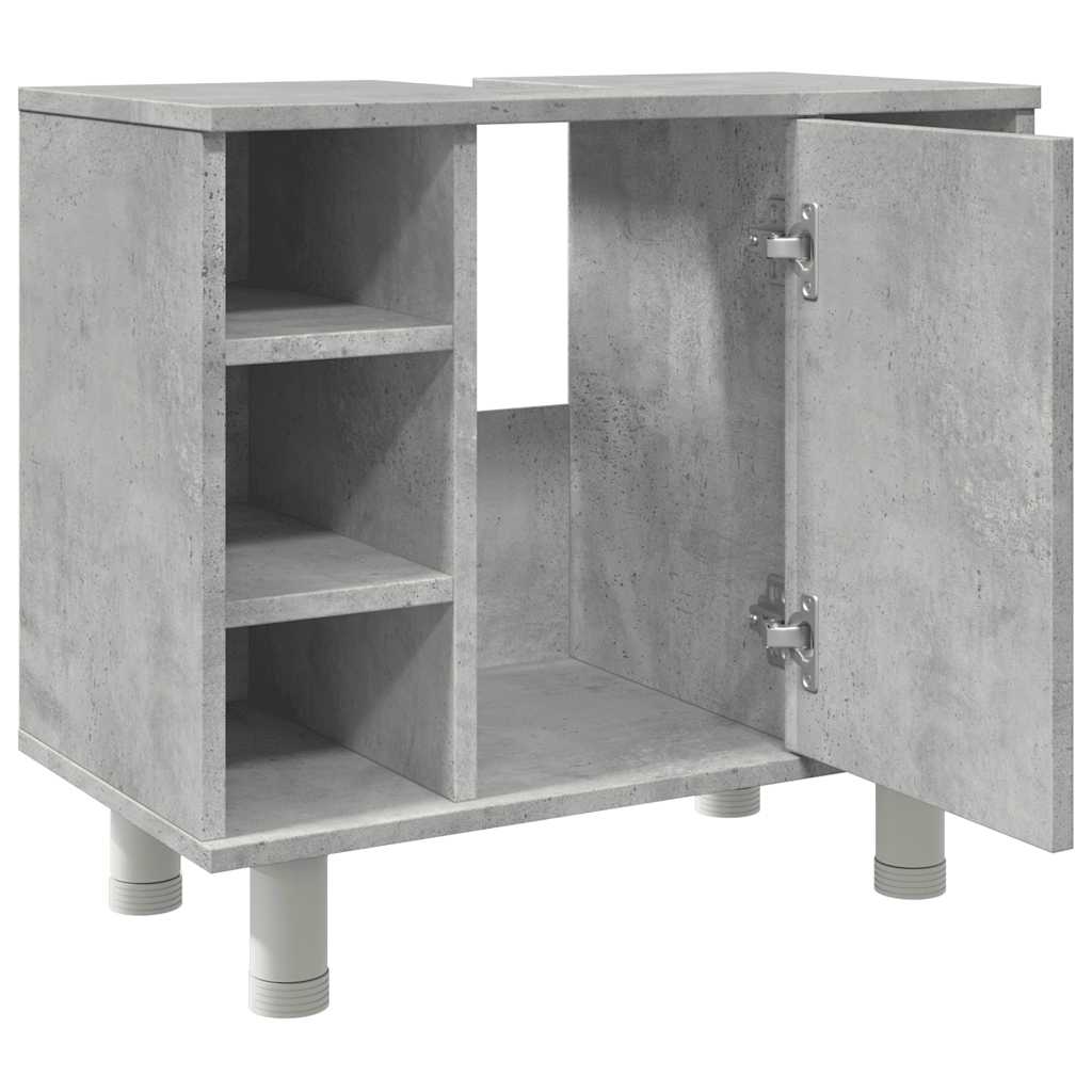 Concrete Grey Engineered Wood Bathroom Cabinet 60x32x53.5 cm