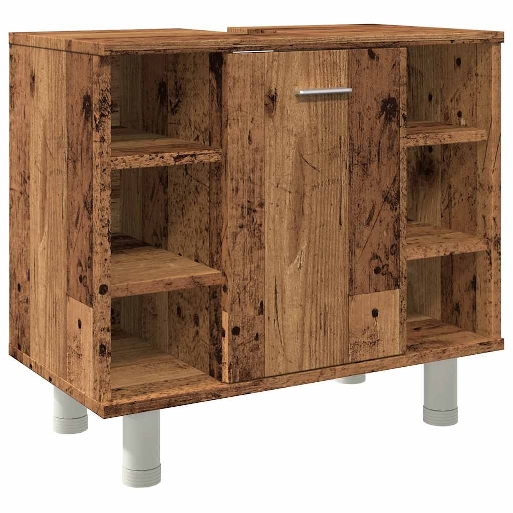 Rustic Bathroom Cabinet, Engineered Wood, 60x32x53.5 cm Vintage Charm