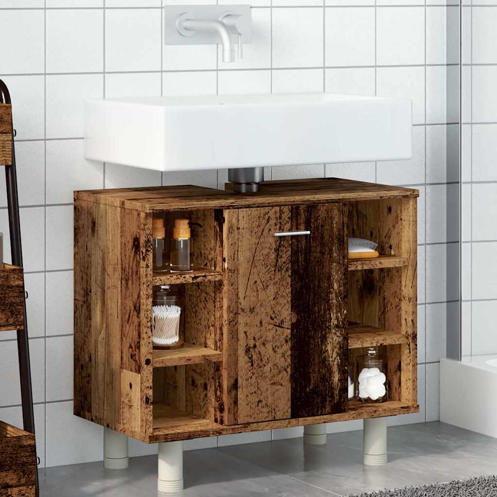 Rustic Bathroom Cabinet, Engineered Wood, 60x32x53.5 cm Vintage Charm