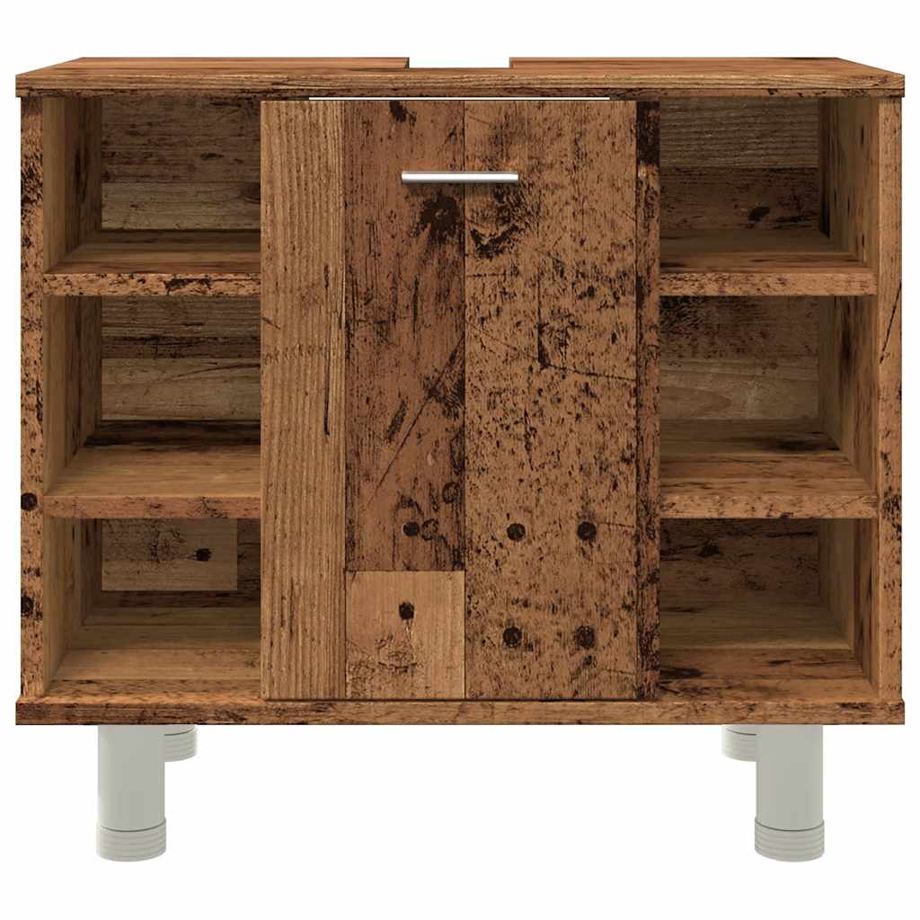 Rustic Bathroom Cabinet, Engineered Wood, 60x32x53.5 cm Vintage Charm