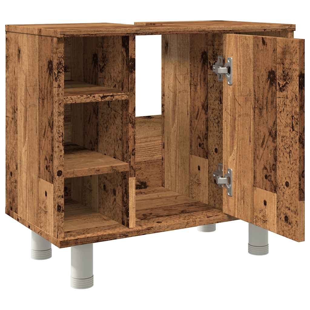 Rustic Bathroom Cabinet, Engineered Wood, 60x32x53.5 cm Vintage Charm