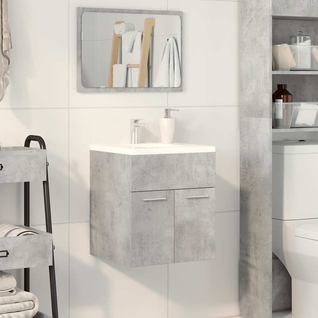 Elegant Concrete Grey Bathroom Sink Cabinet - Engineered Wood 41x38.5x46 cm