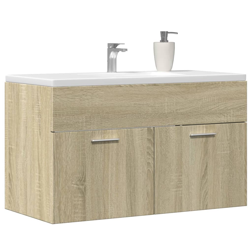 Sonoma Oak Engineered Wood Sink Cabinet 80x38.5x46 cm