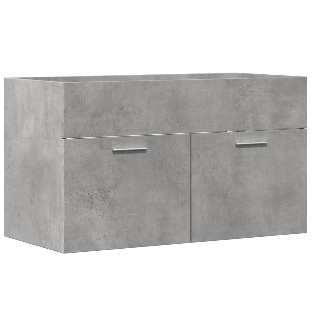 Concrete Grey Sink Cabinet - Engineered Wood, 80x38.5x46 cm