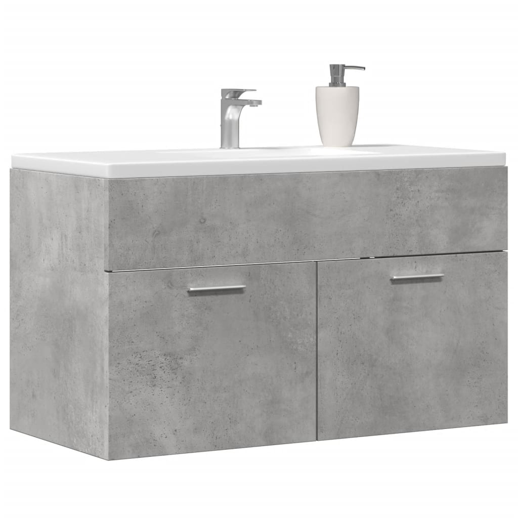 Concrete Grey Sink Cabinet - Engineered Wood, 80x38.5x46 cm