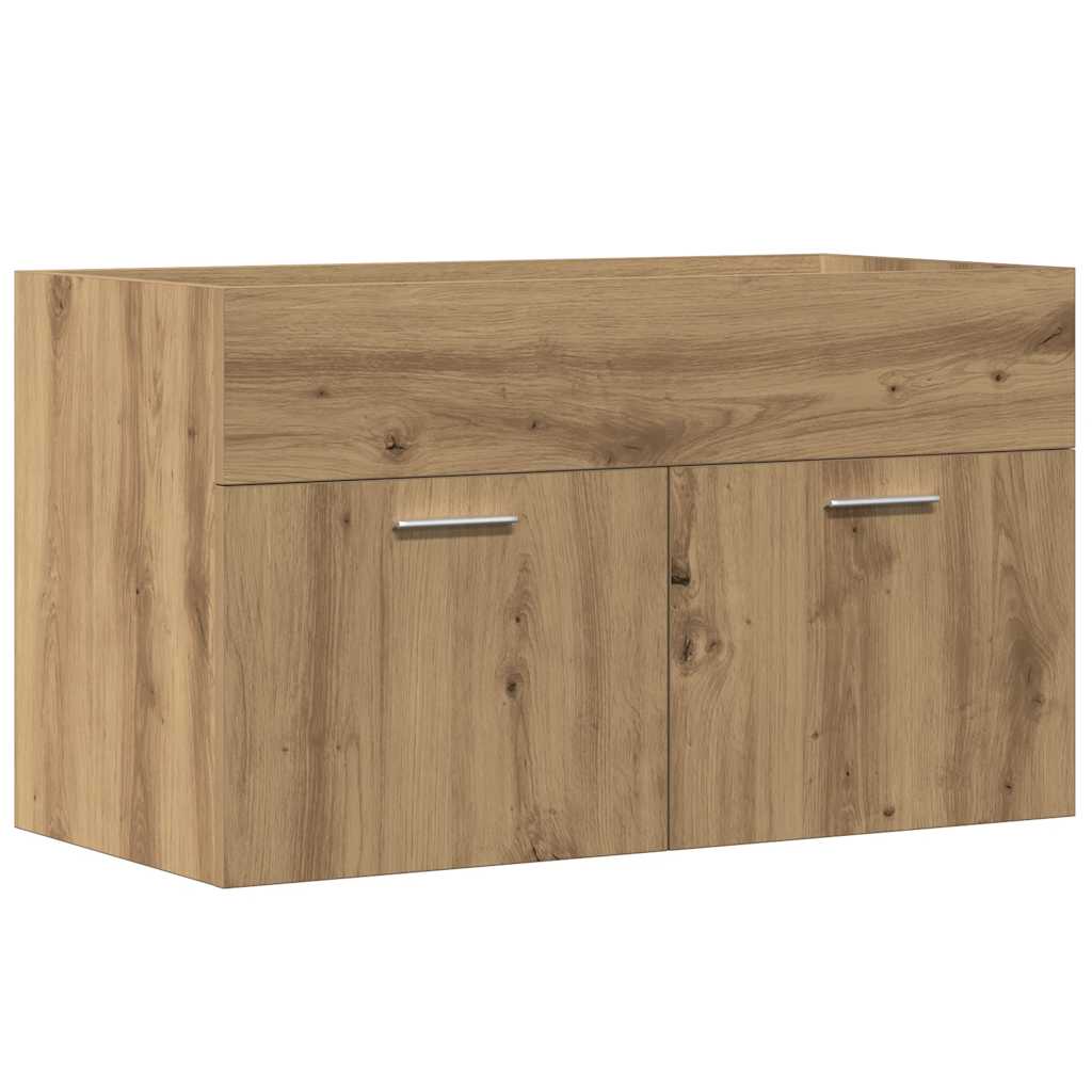 Artisan Oak Bathroom Sink Cabinet 80x38.5x46 cm Engineered Wood