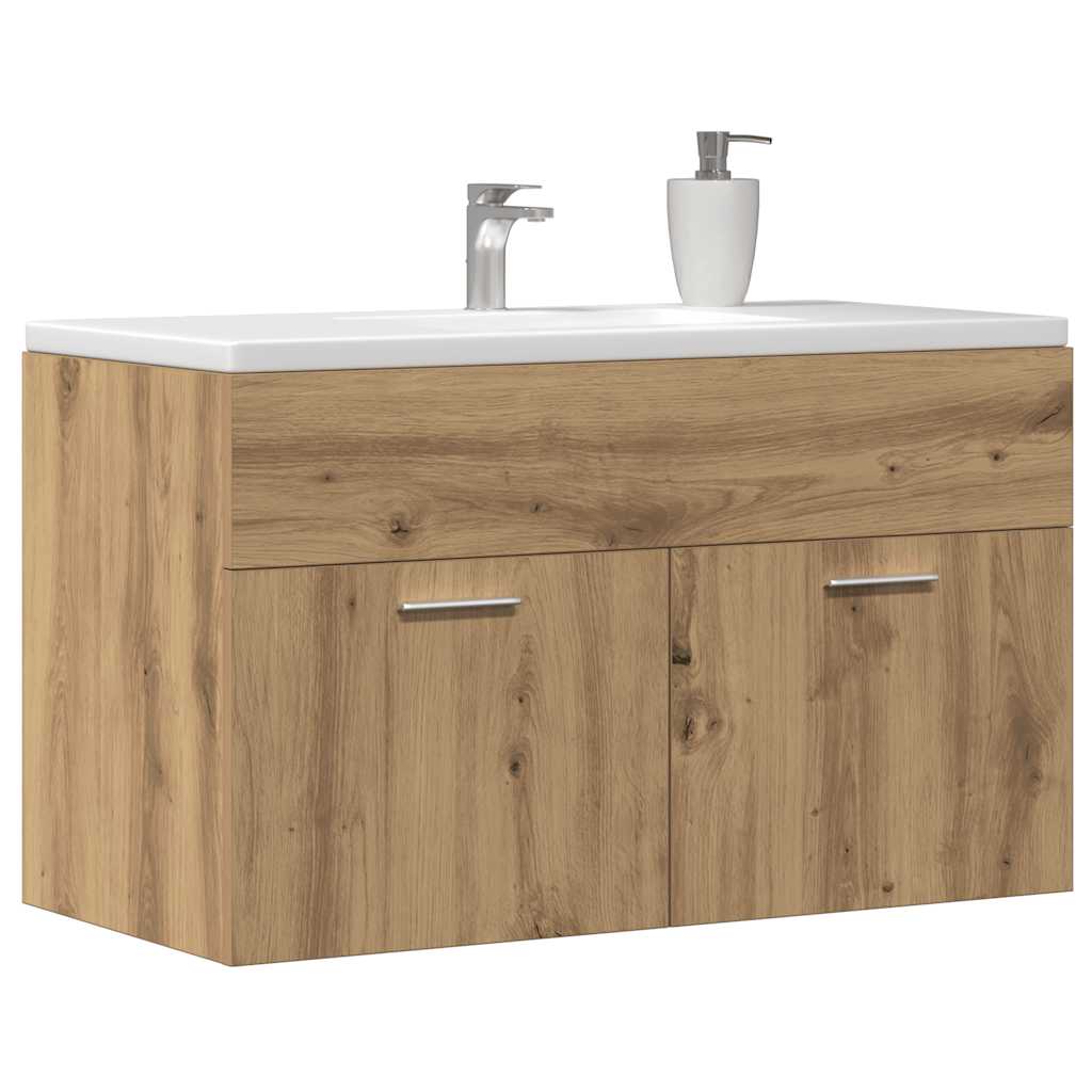 Artisan Oak Bathroom Sink Cabinet 80x38.5x46 cm Engineered Wood