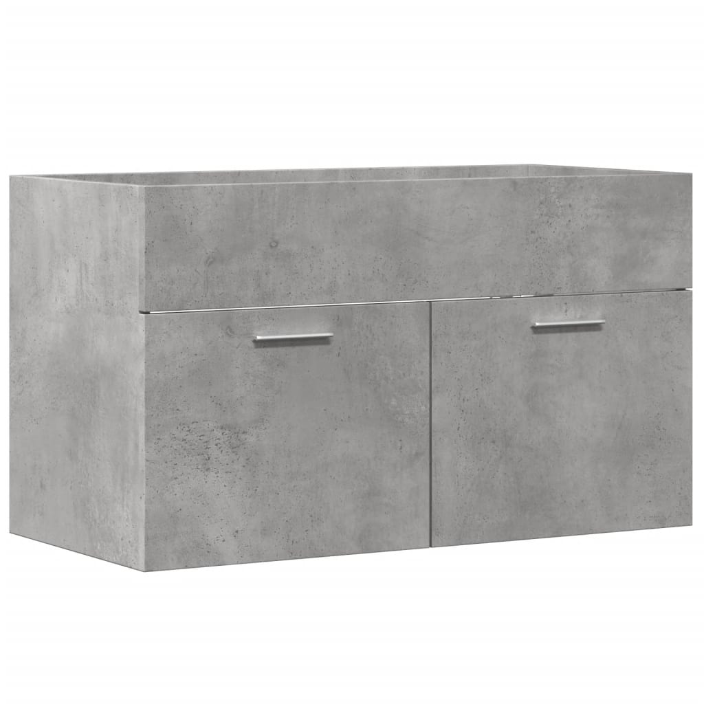 Concrete Grey Bathroom Sink Cabinet 90cm - Engineered Wood