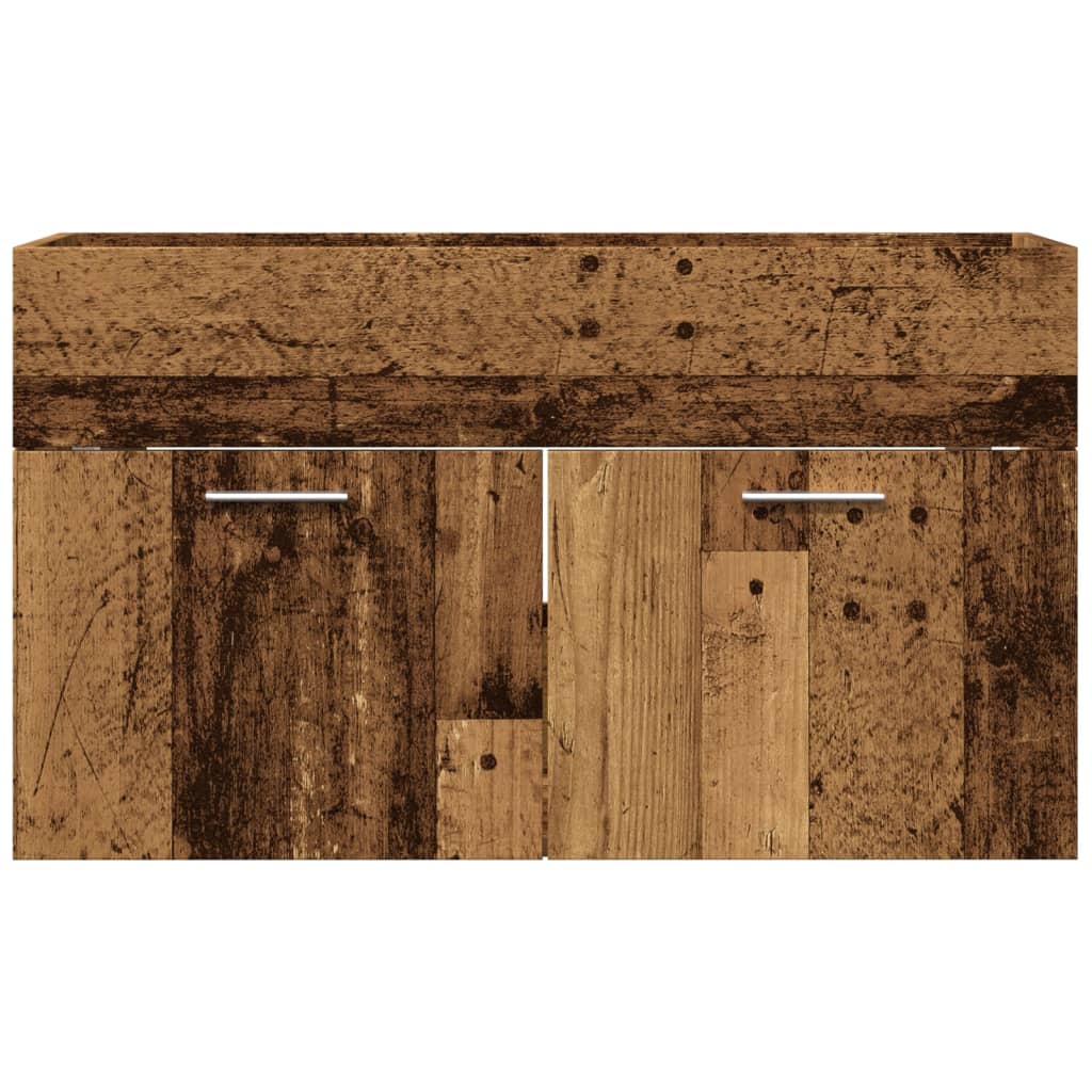Rustic Engineered Wood Bathroom Sink Cabinet, 90x38.5x46cm