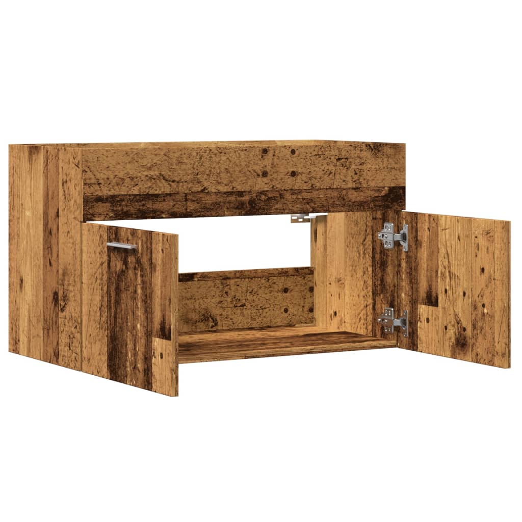 Rustic Engineered Wood Bathroom Sink Cabinet, 90x38.5x46cm