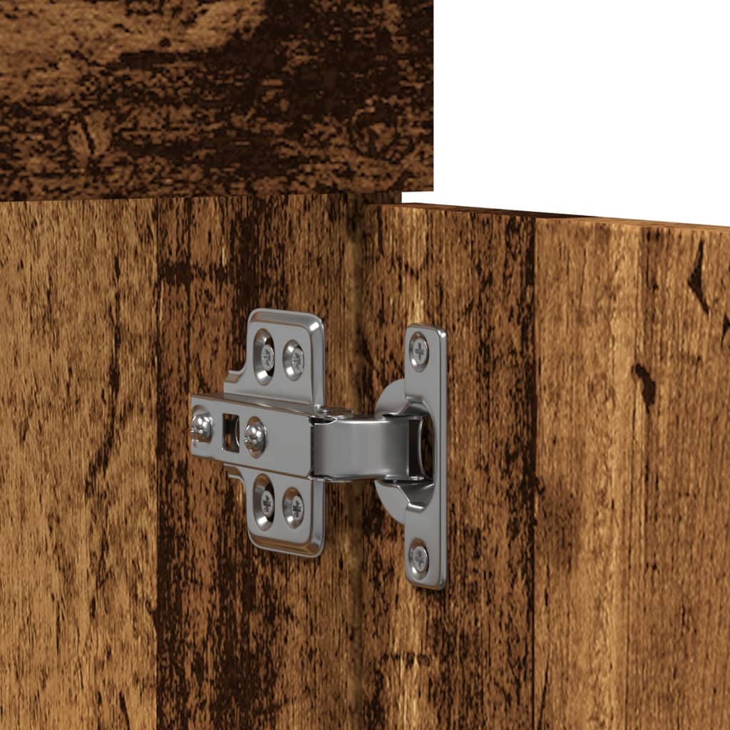 Rustic Engineered Wood Bathroom Sink Cabinet, 90x38.5x46cm