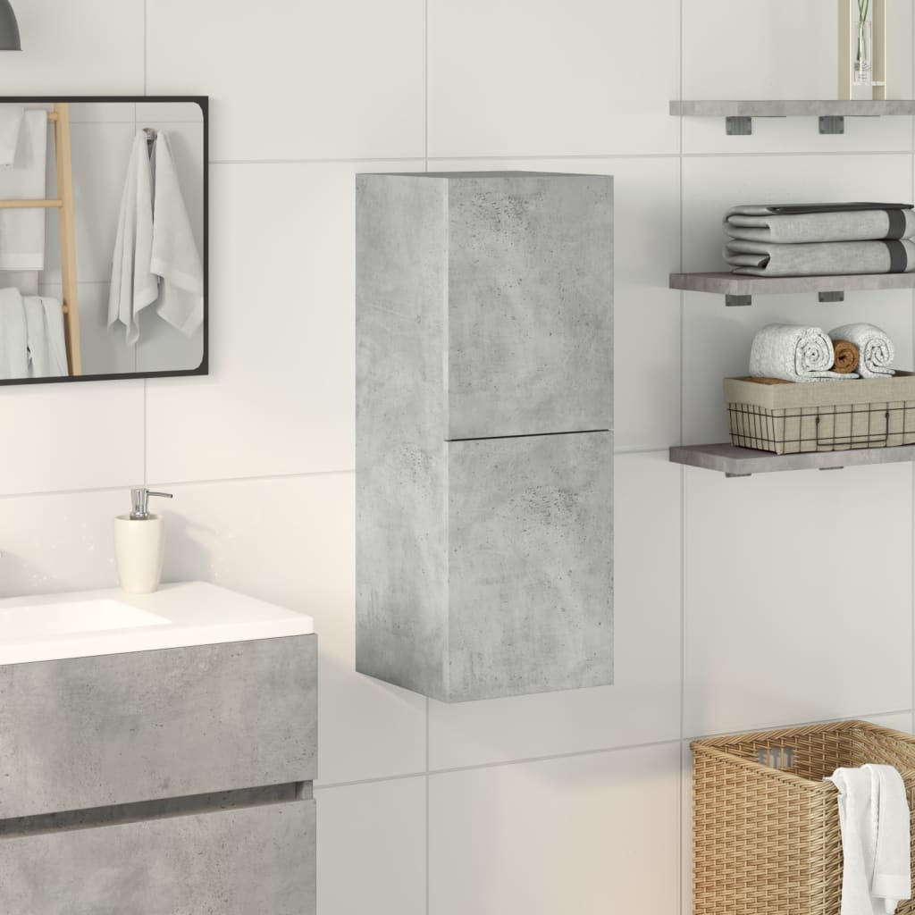 Concrete Grey Bathroom Hanging Cabinet - 30x30x80 cm, Engineered Wood