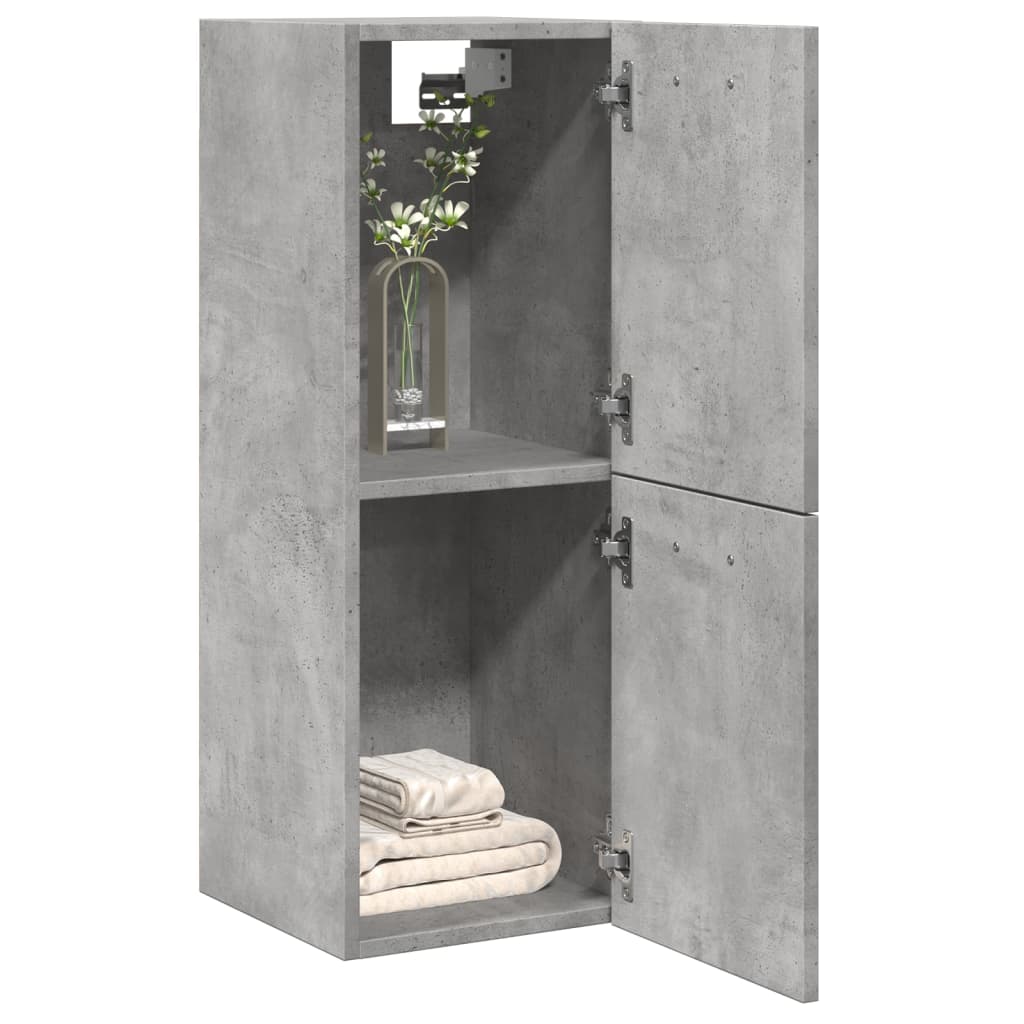 Concrete Grey Bathroom Hanging Cabinet - 30x30x80 cm, Engineered Wood