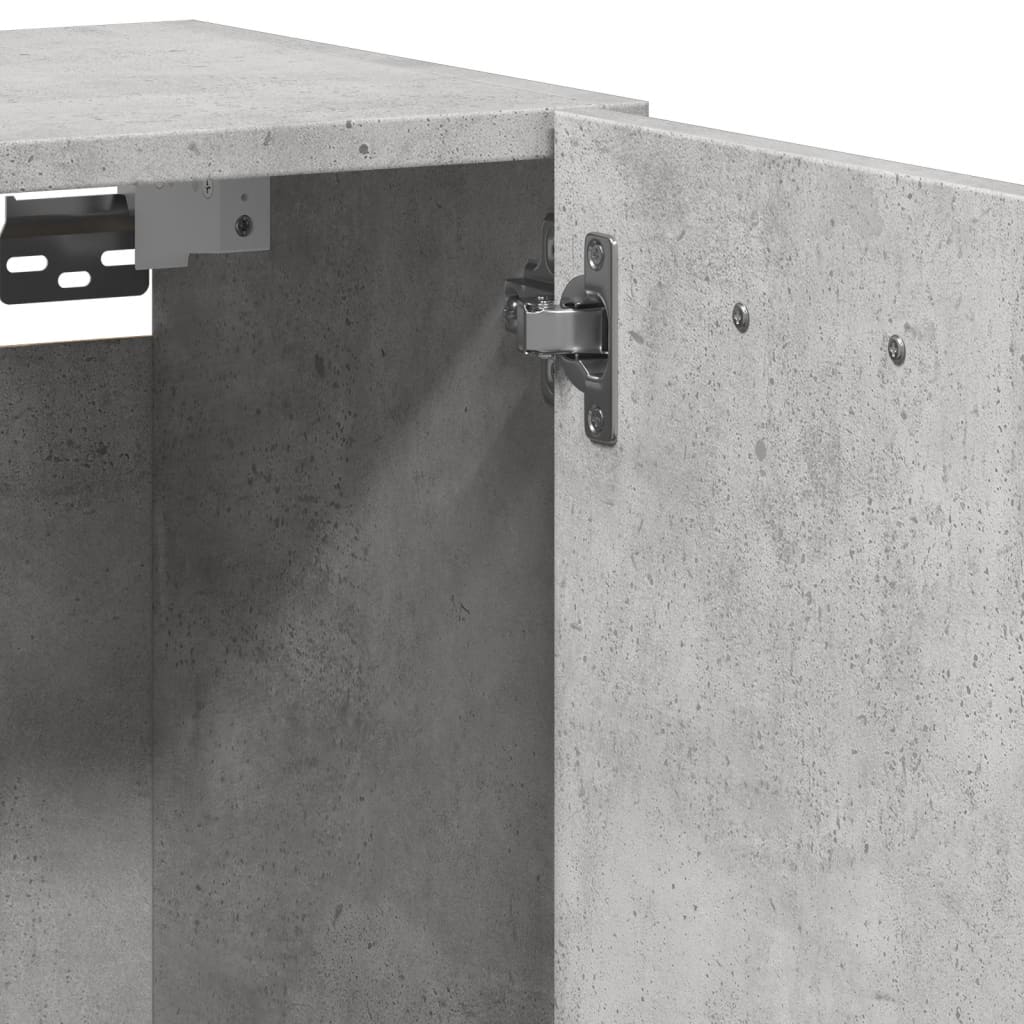 Concrete Grey Bathroom Hanging Cabinet - 30x30x80 cm, Engineered Wood