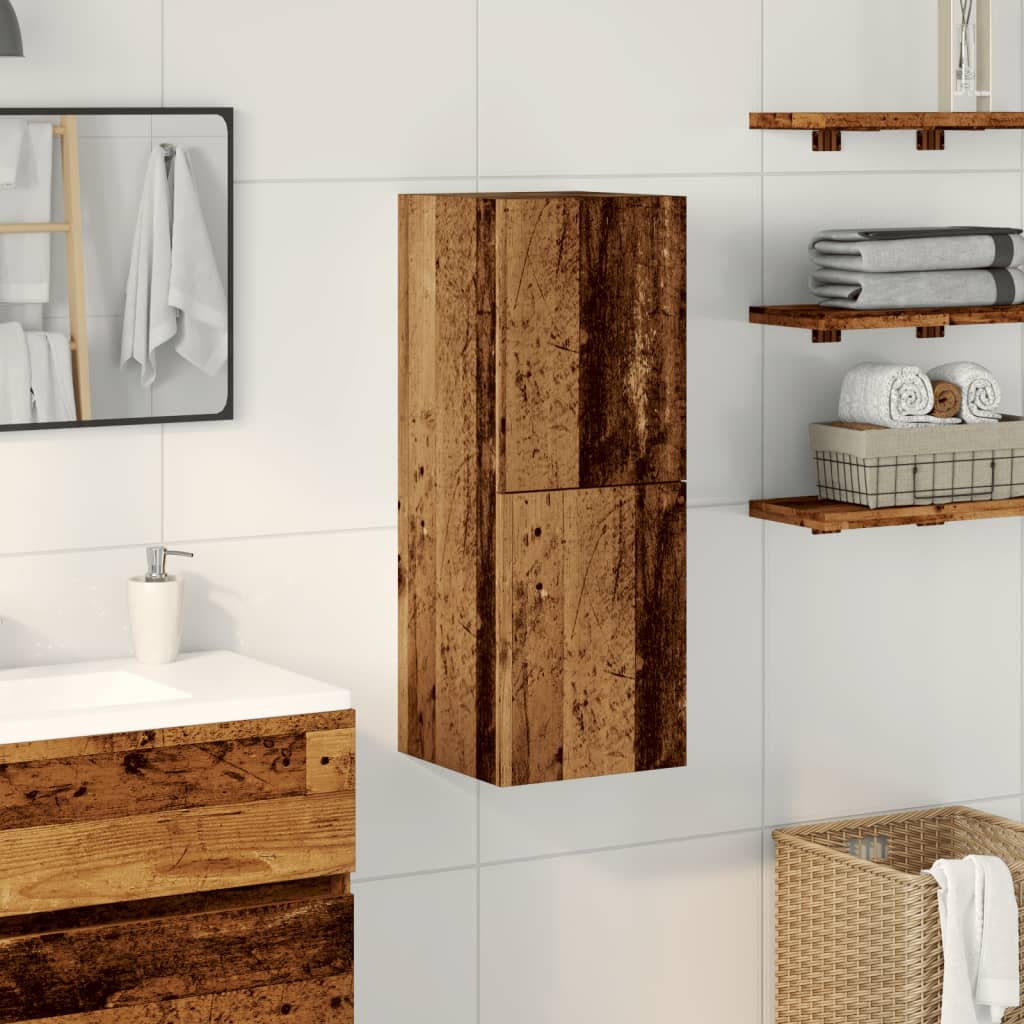 Rustic Engineered Wood Bathroom Hanging Cabinet 30x30x80 cm