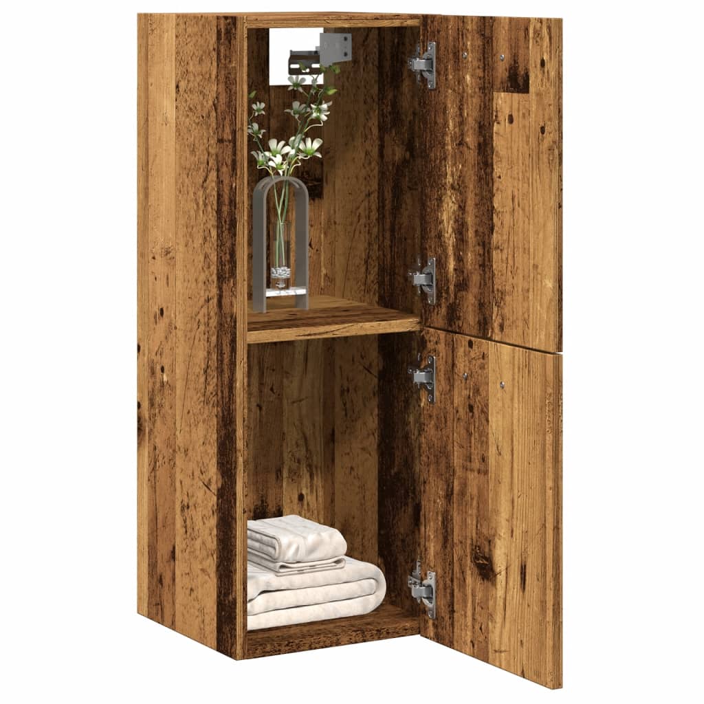 Rustic Engineered Wood Bathroom Hanging Cabinet 30x30x80 cm