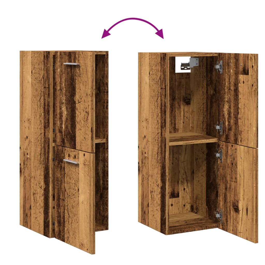 Rustic Engineered Wood Bathroom Hanging Cabinet 30x30x80 cm