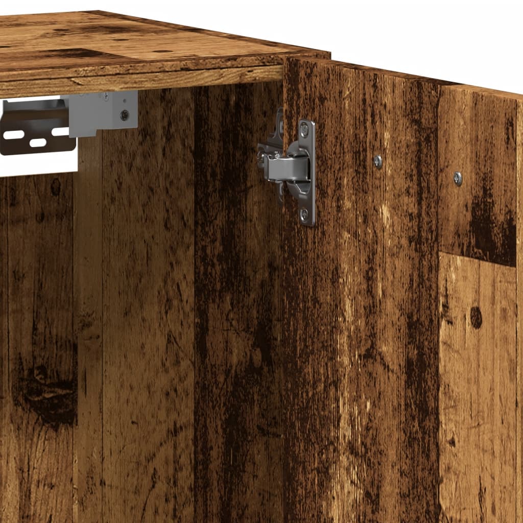 Rustic Engineered Wood Bathroom Hanging Cabinet 30x30x80 cm