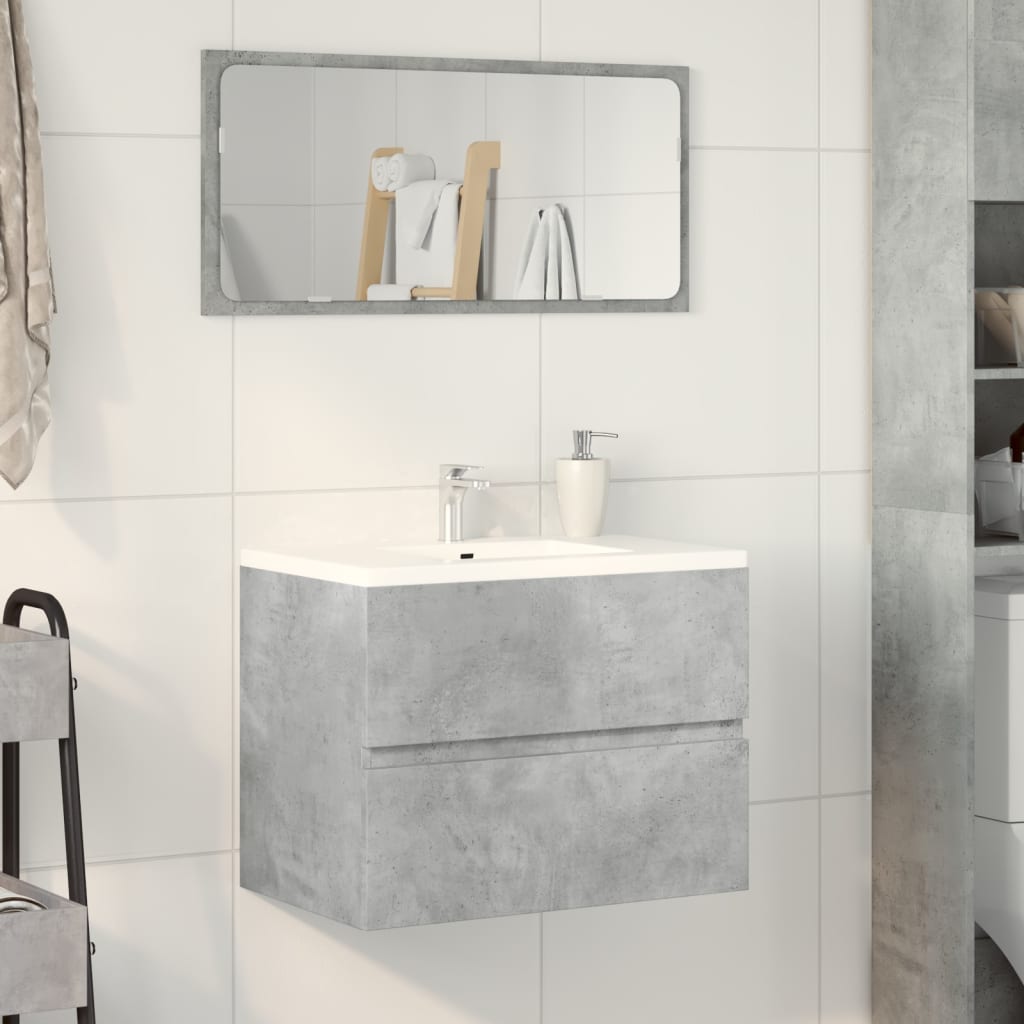 Concrete Grey Engineered Wood Bathroom Cabinet 60x38.5x45 cm