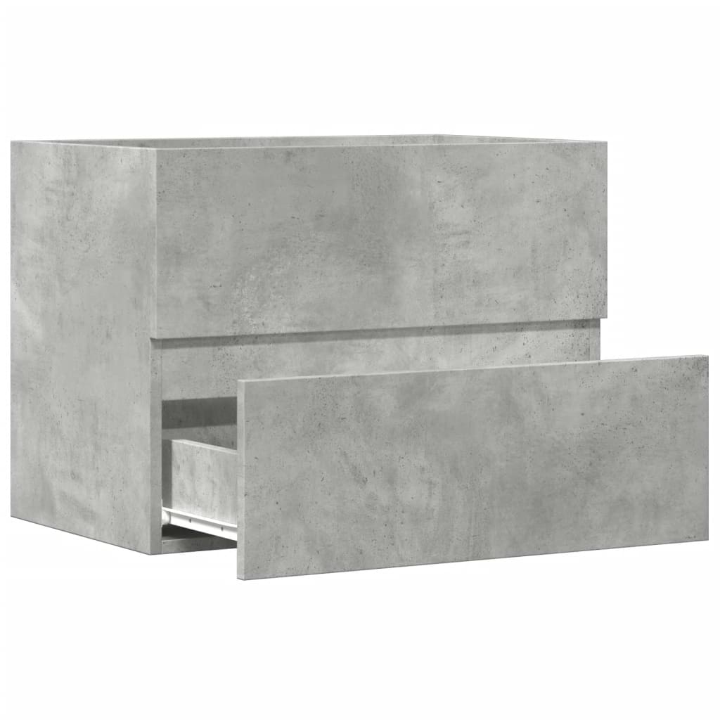Concrete Grey Engineered Wood Bathroom Cabinet 60x38.5x45 cm