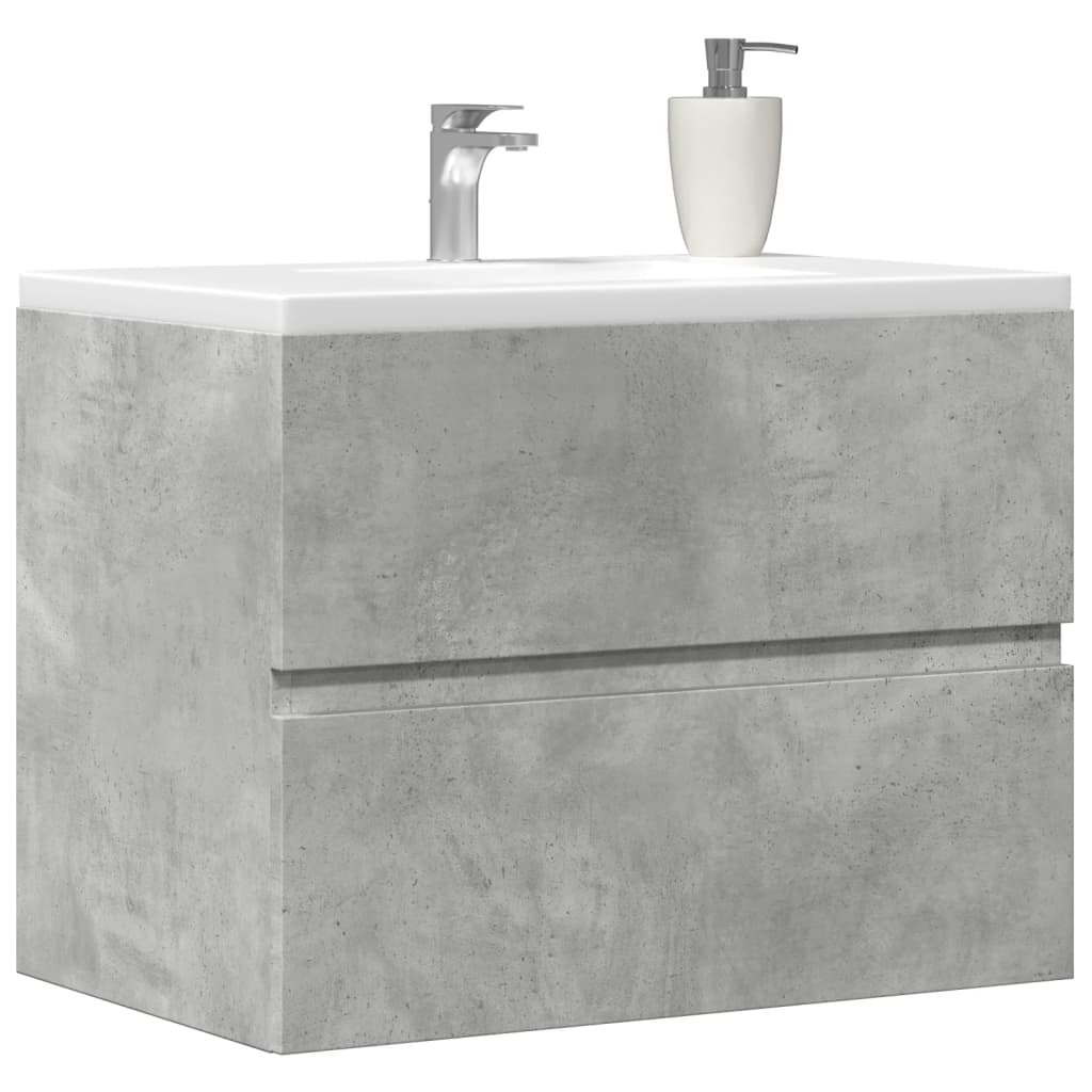 Concrete Grey Engineered Wood Bathroom Cabinet 60x38.5x45 cm