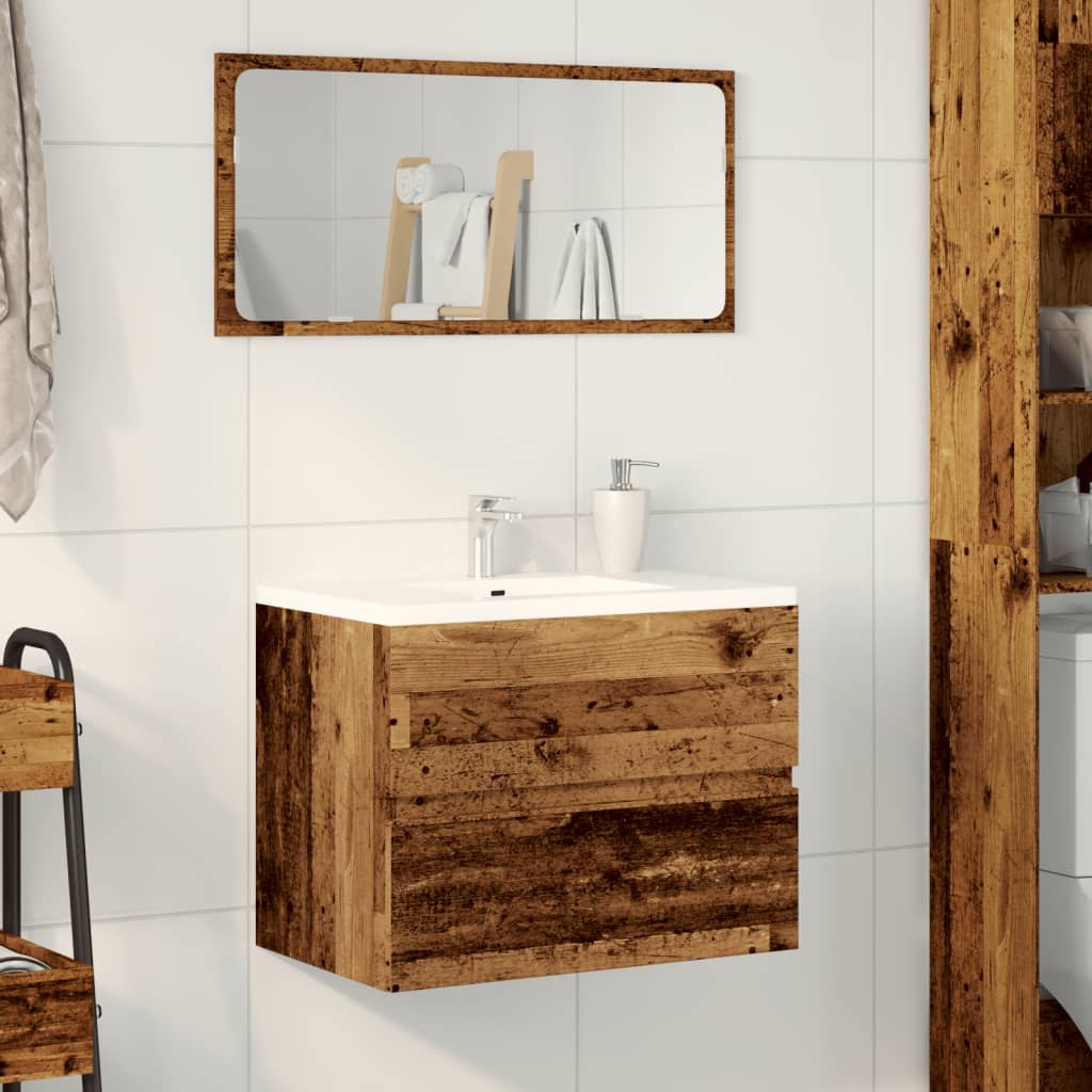 Rustic Engineered Wood Bathroom Cabinet, 60x38.5x45 cm
