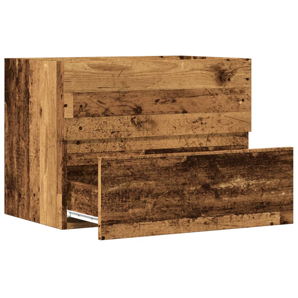 Rustic Engineered Wood Bathroom Cabinet, 60x38.5x45 cm