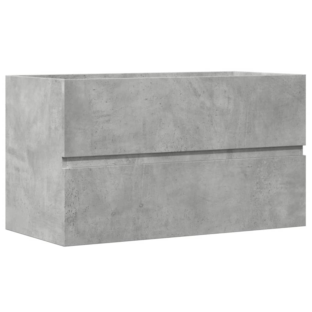 Concrete Grey Engineered Wood Bathroom Cabinet - 80x38.5x45 cm