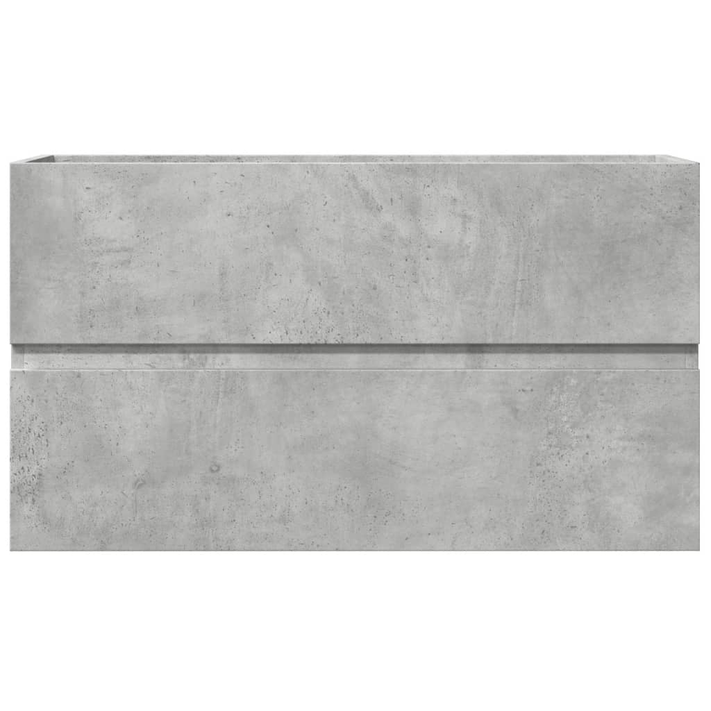 Concrete Grey Engineered Wood Bathroom Cabinet - 80x38.5x45 cm