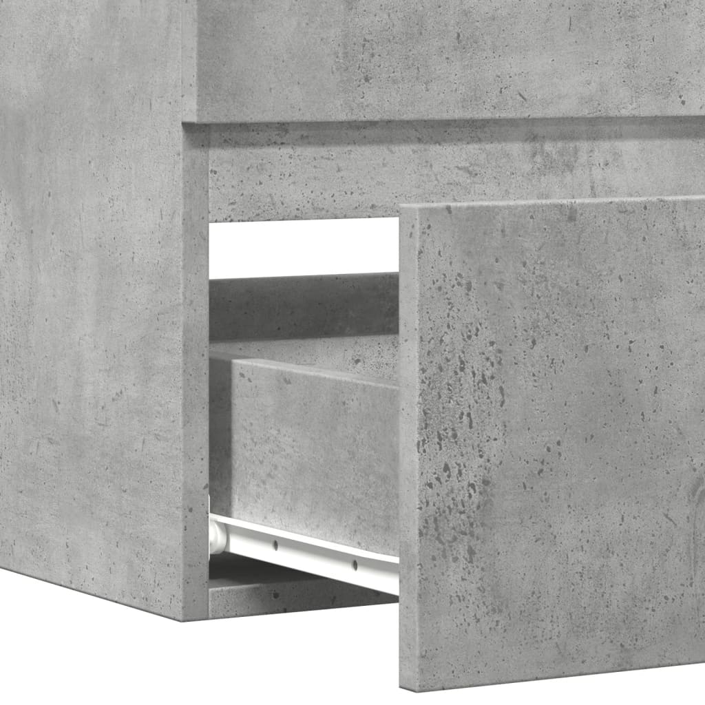 Concrete Grey Engineered Wood Bathroom Cabinet - 80x38.5x45 cm
