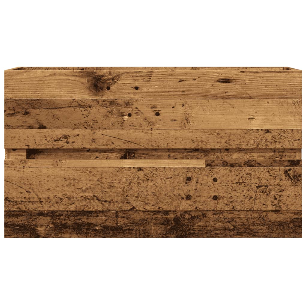 Rustic Bathroom Hanging Cabinet 80x38.5x45 cm - Aged Engineered Wood