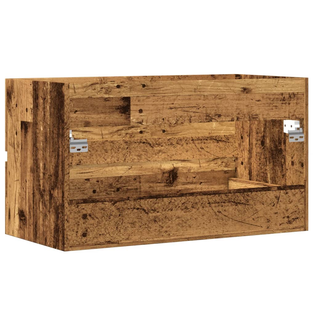 Rustic Bathroom Hanging Cabinet 80x38.5x45 cm - Aged Engineered Wood