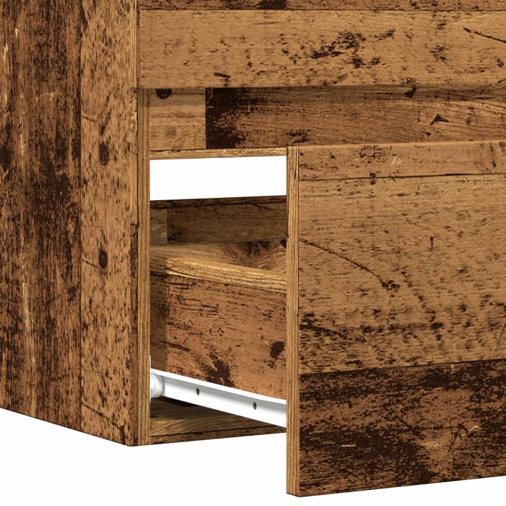 Rustic Bathroom Hanging Cabinet 80x38.5x45 cm - Aged Engineered Wood