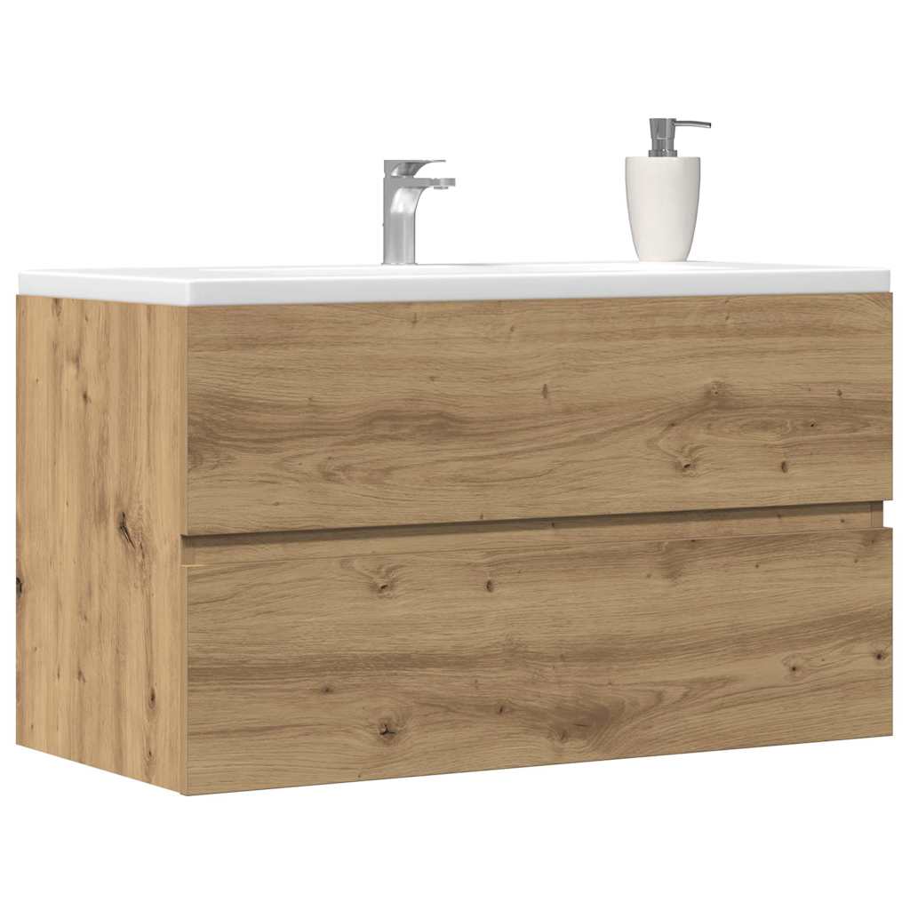 Artisan Oak Bathroom Hanging Cabinet, Engineered Wood, 80x38.5x45 cm