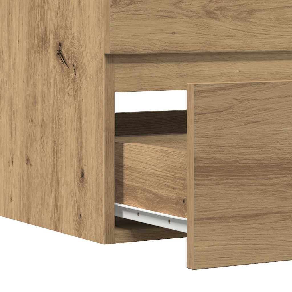 Artisan Oak Bathroom Hanging Cabinet, Engineered Wood, 80x38.5x45 cm