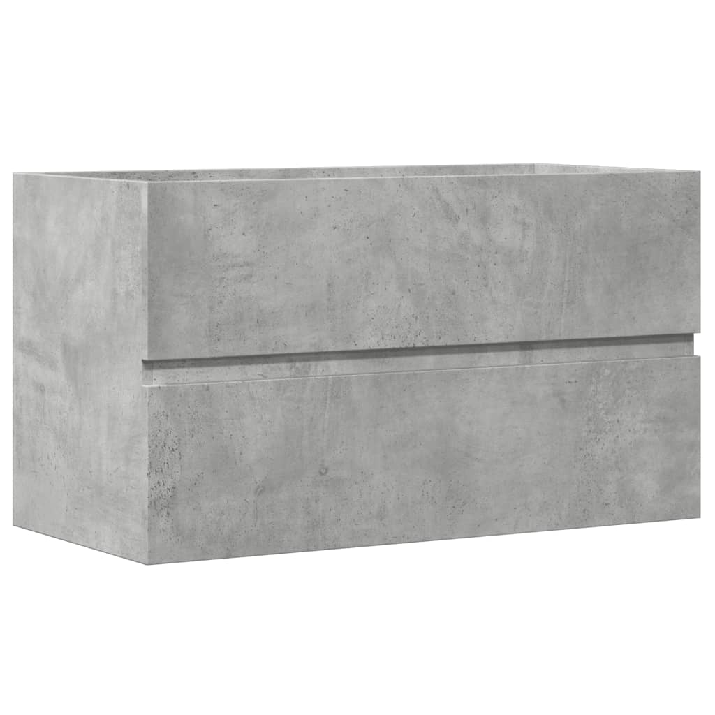 Concrete Grey Sink Cabinet, Engineered Wood, 90x38.5x45 cm