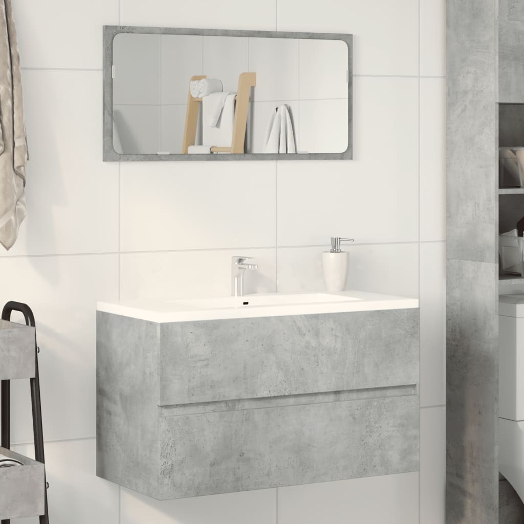 Concrete Grey Sink Cabinet, Engineered Wood, 90x38.5x45 cm