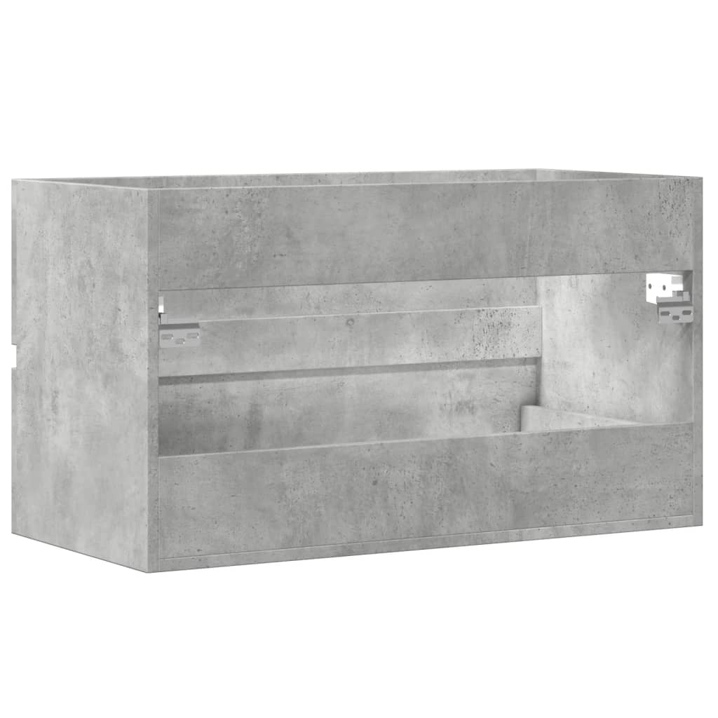 Concrete Grey Sink Cabinet, Engineered Wood, 90x38.5x45 cm