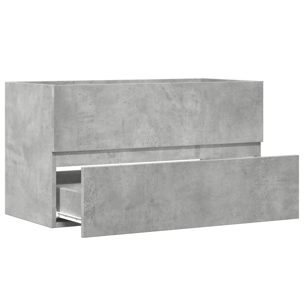 Concrete Grey Sink Cabinet, Engineered Wood, 90x38.5x45 cm