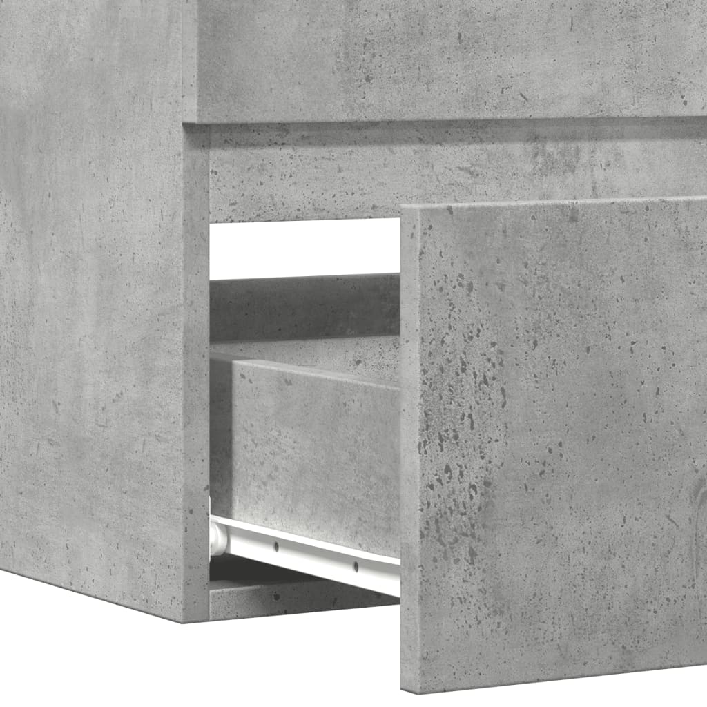Concrete Grey Sink Cabinet, Engineered Wood, 90x38.5x45 cm