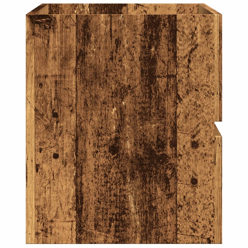 Rustic Engineered Wood Sink Cabinet, 90x38.5x45 cm - Old Wood Finish